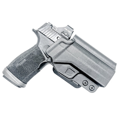Black Sig Sauer P365-XMACRO Tacops  Outside Waistband holster with 4BROS 1.5" Belt Slide.