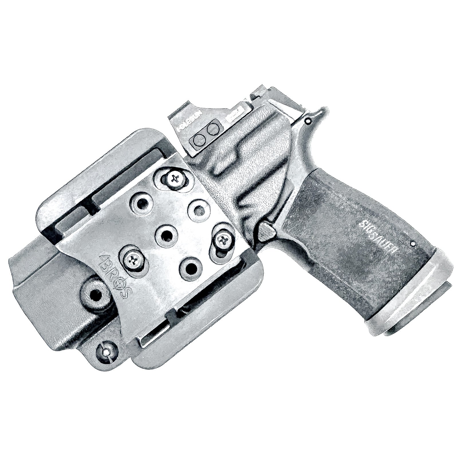 Black Sig Sauer P365-XMACRO Tacops  Outside Waistband holster with 4BROS 1.5" Belt Slide.