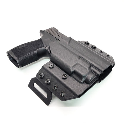 OWB Kydex holster for Sig Sauer P365-XMACRO with TLR-8 Sub Pancake holster, adjustable retention, open muzzle, optic/red dot ready. Made in USA.