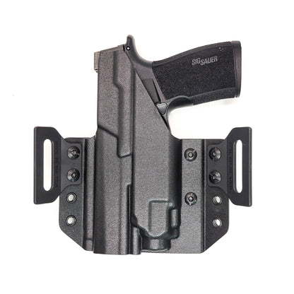 OWB Kydex holster for Sig Sauer P365-XMACRO with TLR-8 Sub Pancake holster, adjustable retention, open muzzle, optic/red dot ready. Made in USA.