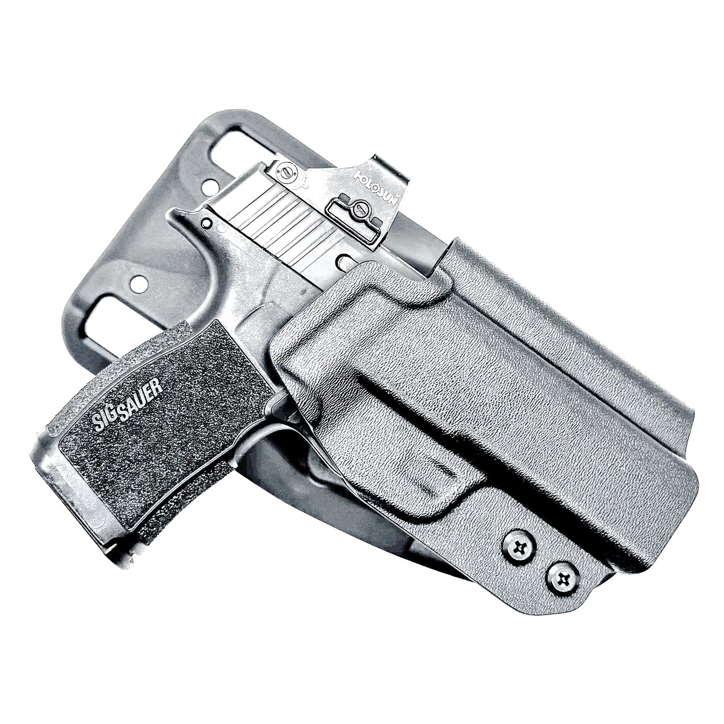 Black Outside Waistband Light Duty & Competition Style Holster for the Sig Sauer P365XL handgun with Blade-Tech Duty Drop.