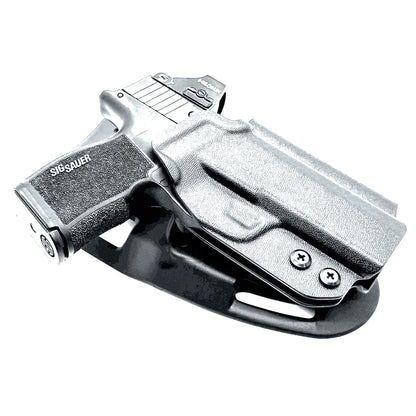 Black Outside Waistband Light Duty & Competition Style Holster for the Sig Sauer P365XL handgun with Blade-Tech Duty Drop.