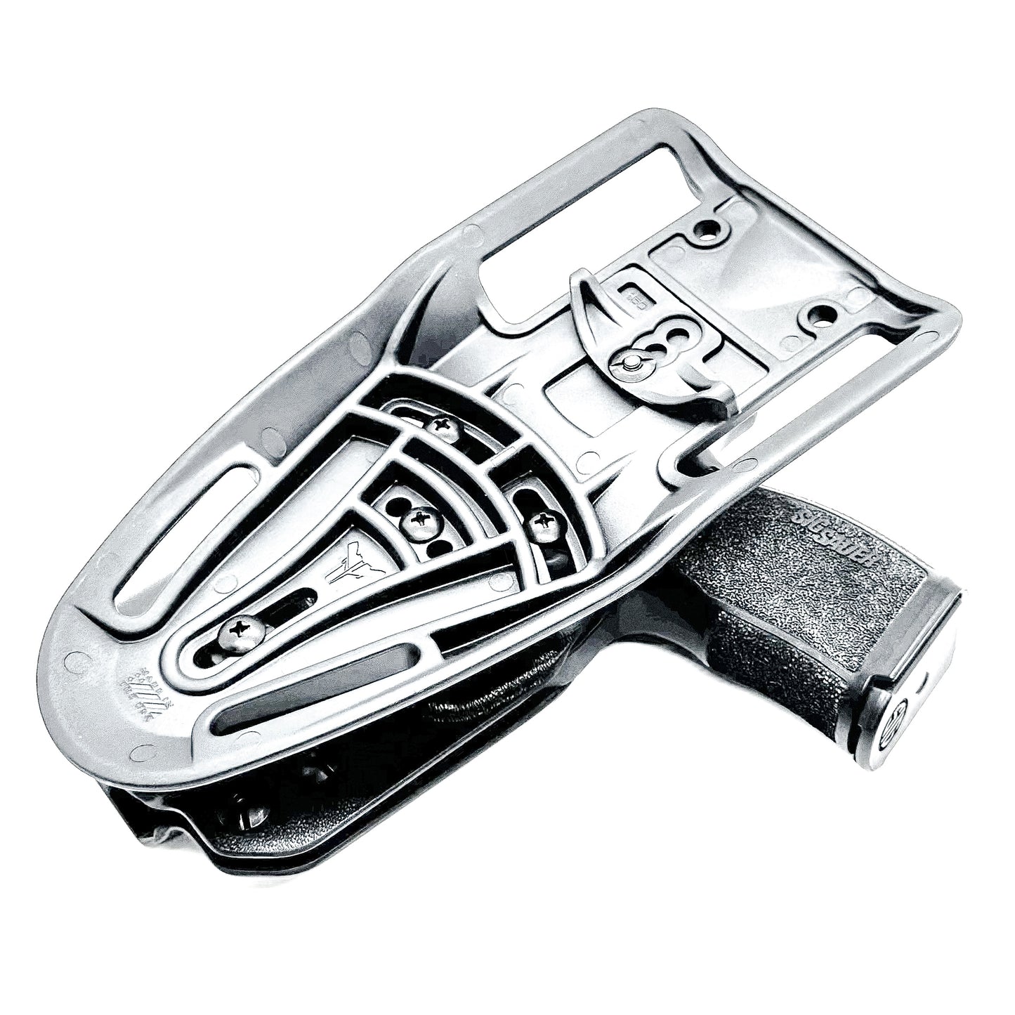 Black Outside Waistband Light Duty & Competition Style Holster for the Sig Sauer P365XL handgun with Blade-Tech Duty Drop.