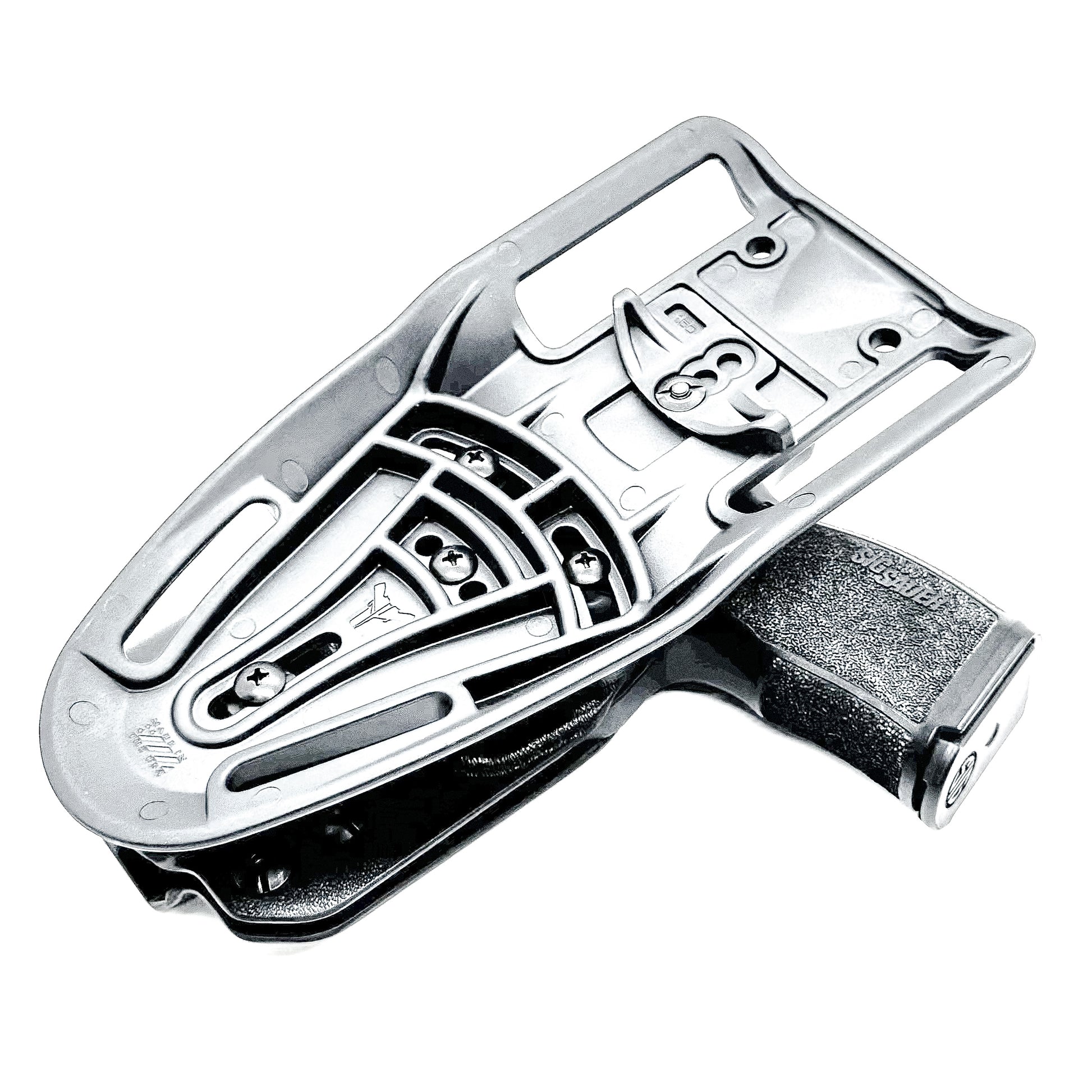 Black Outside Waistband Light Duty & Competition Style Holster for the Sig Sauer P365XL handgun with Blade-Tech Duty Drop.