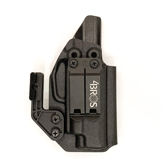 Inside waistband IWB kydex holster designed to fit the Sig Sauer P365XL P365X, P365XL Spectre,  P365X/XL RomeoZero, and P365 SAS with GoGuns Gas Pedal holster. Adjustable retention, high sweat guard, optional Modwing  to reduce firearm printing Rides close to body, comfortable & durable 