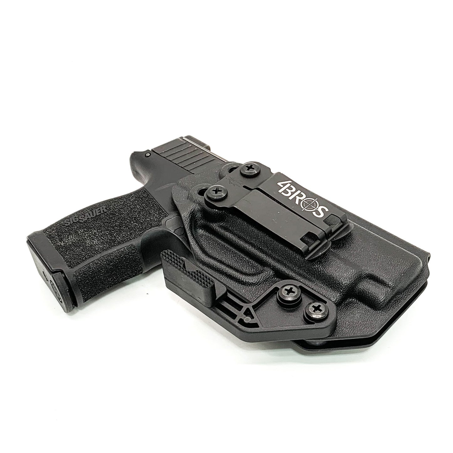For the best  IWB holster for the Sig Sauer P365XL P365X, P365XL Spectre,  P365X/XL RomeoZero & P365 SAS & Go Guns Gas Pedal shop Four Brothers Holsters. 