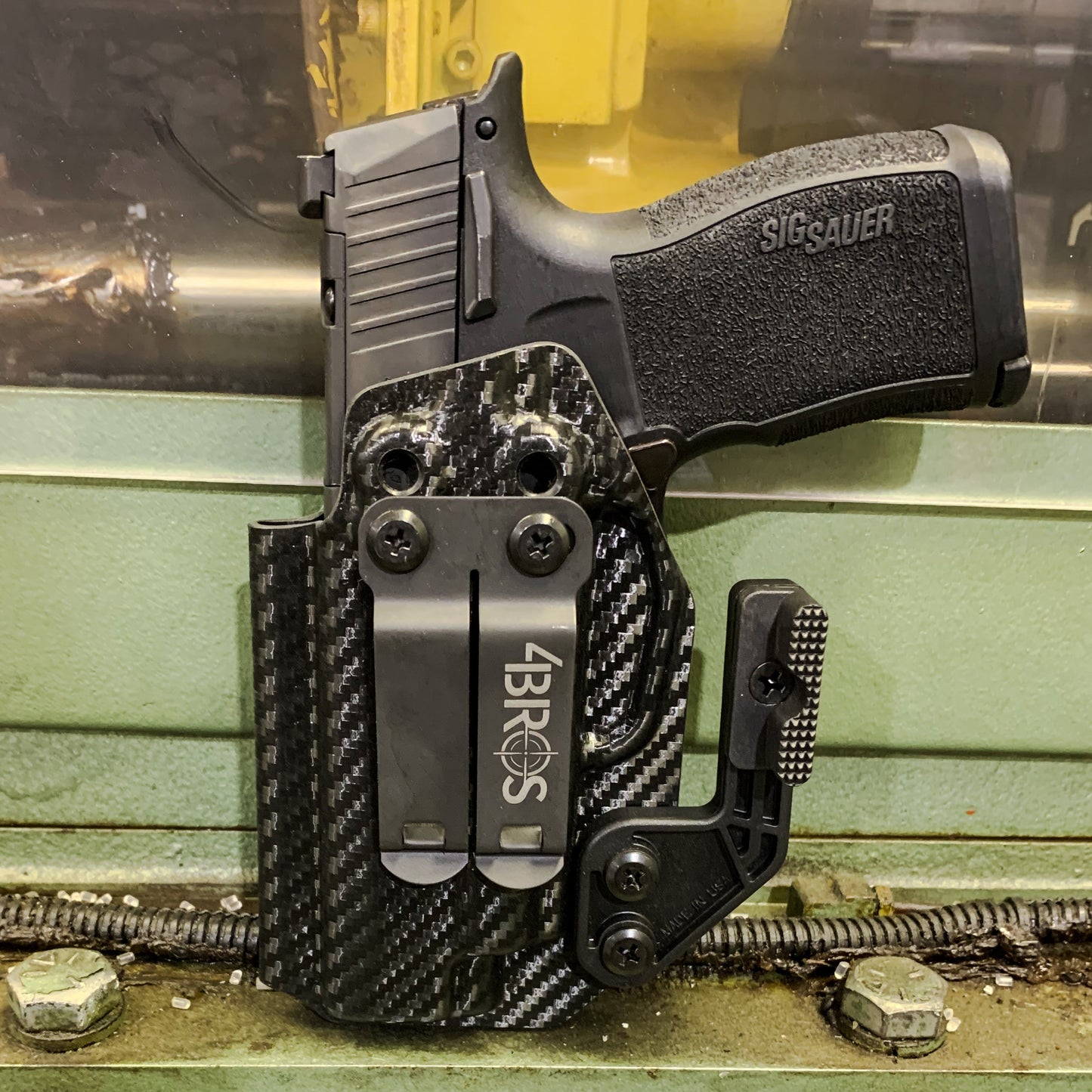 For the best  IWB holster for the Sig Sauer P365XL P365X, P365XL Spectre,  P365X/XL RomeoZero & P365 SAS & Go Guns Gas Pedal shop Four Brothers Holsters. 