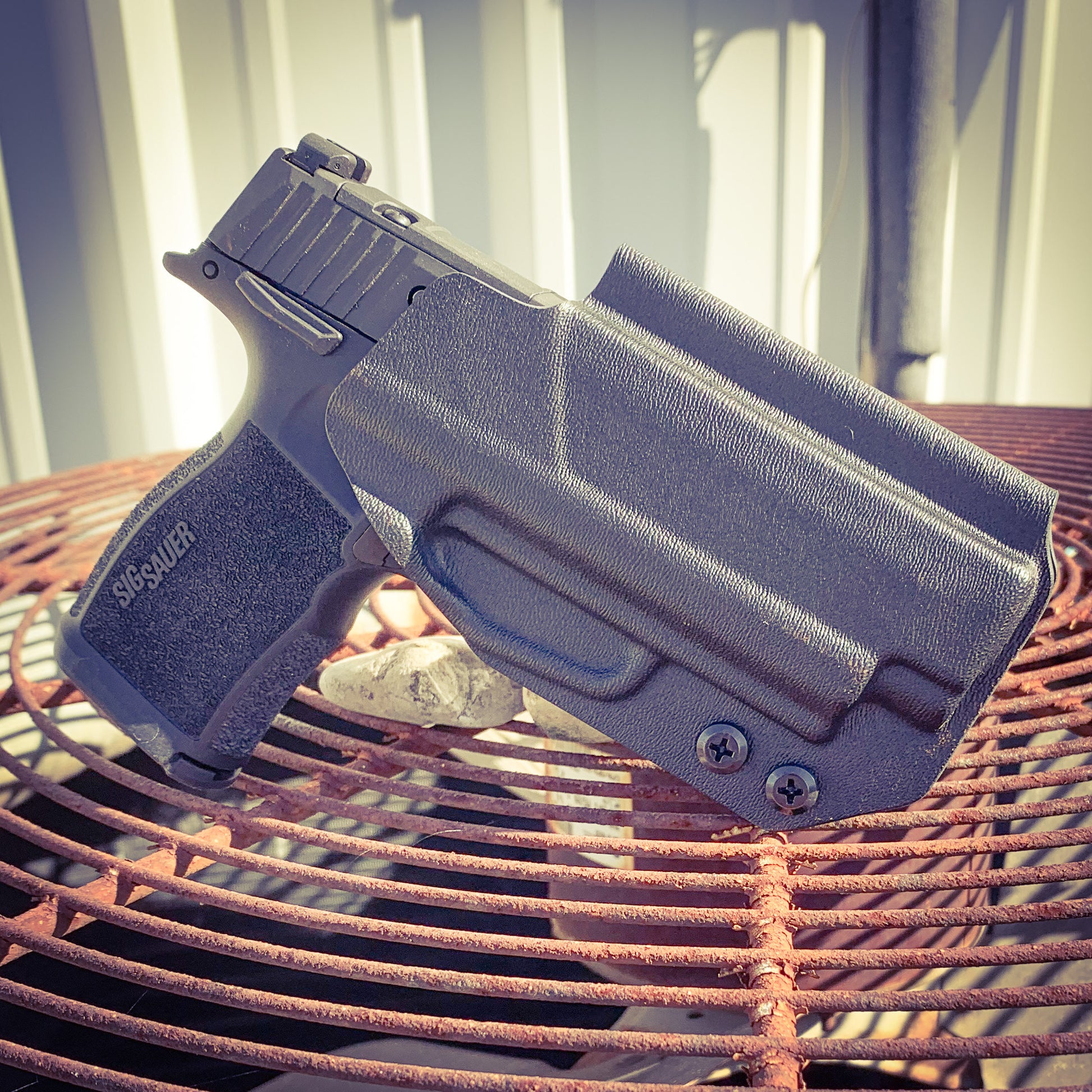 For the best OWB holster for the Sig Sauer P365XL, P365X, P365XL Spectre,  P365X/XL RomeoZero & P365 SAS with GoGuns Gas Pedal shop Four Brothers Holsters.
