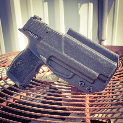 For the best OWB holster for the Sig Sauer P365XL, P365X, P365XL Spectre,  P365X/XL RomeoZero & P365 SAS with GoGuns Gas Pedal shop Four Brothers Holsters.