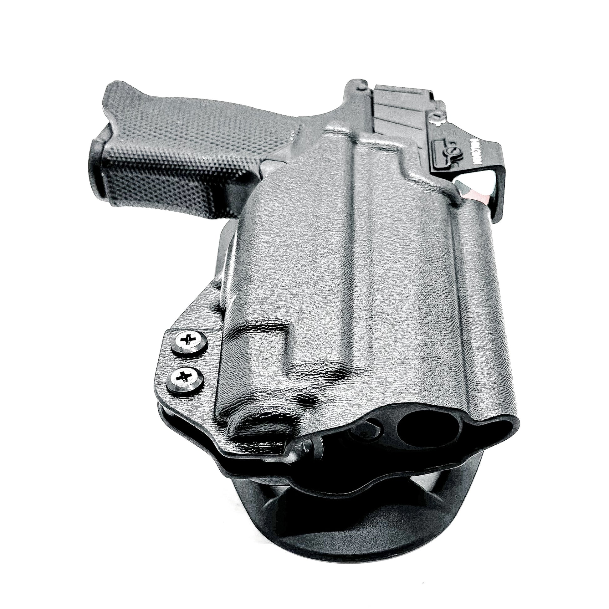 Black Duty holster for the P365XL & TLR-7 X/A and Icarus A.C.E Module with duty drop attachment.
