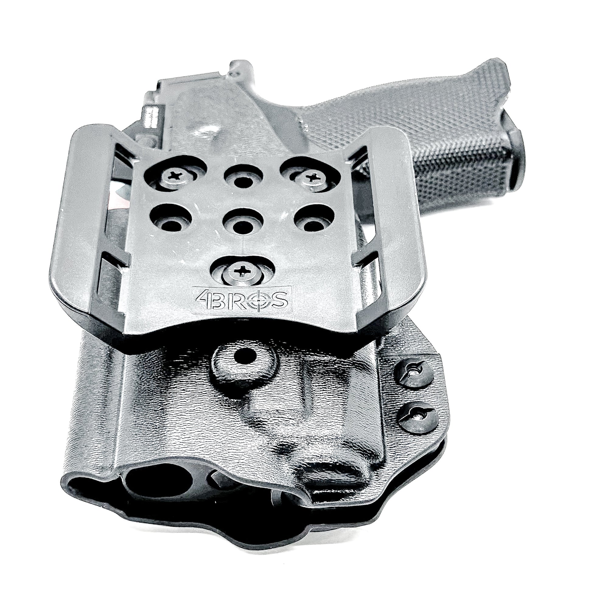 OWB Holster for the Sig Sauer P365XL & Icarus Precision A.C.E. Module & TLR-7 X in black with the 4BROS 1.5" Belt Slide.