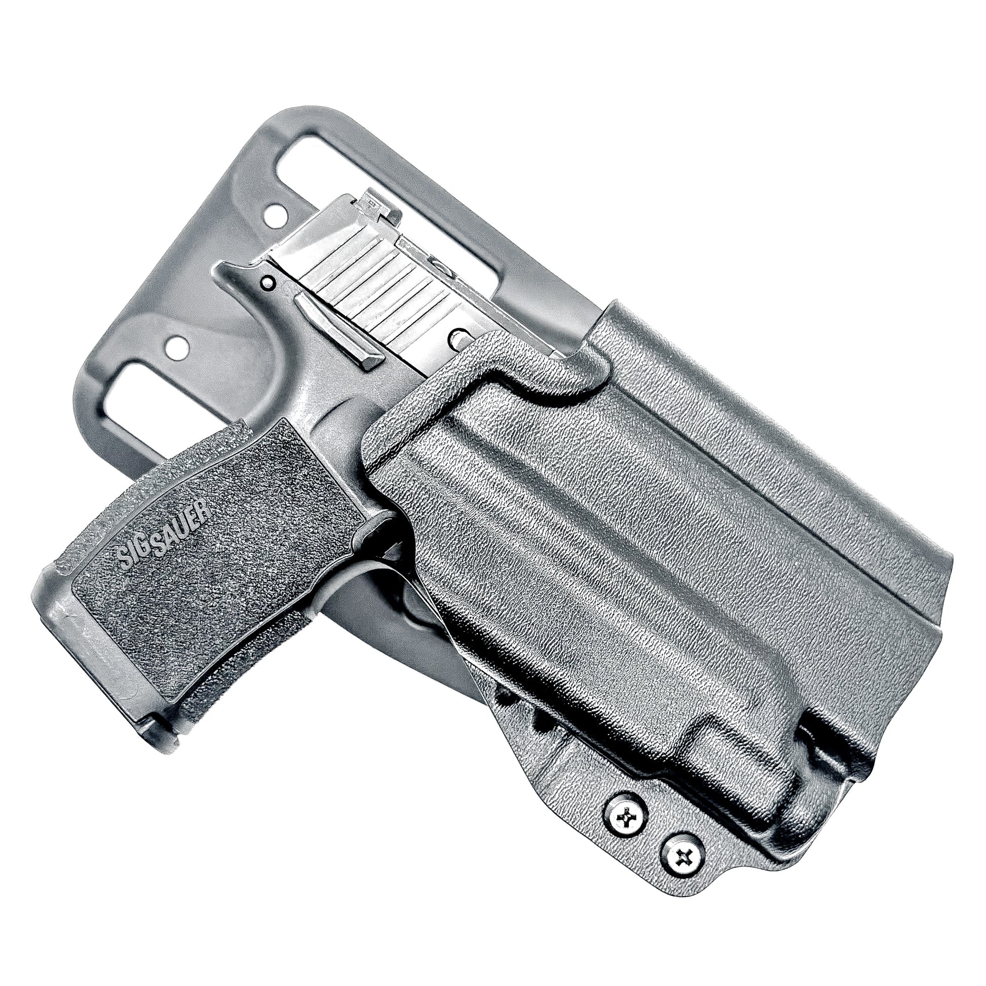 Black Outside Waistband Sig Sauer P365XL with the Streamlight TLR-7 Sub Duty & Competition Style Kydex Holster with a duty drop attachment.