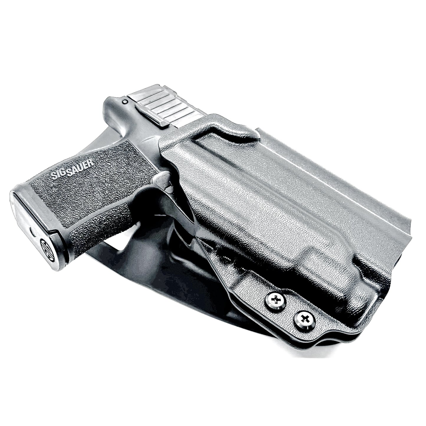 Black Outside Waistband Sig Sauer P365XL with the Streamlight TLR-7 Sub Duty & Competition Style Kydex Holster with a duty drop attachment.