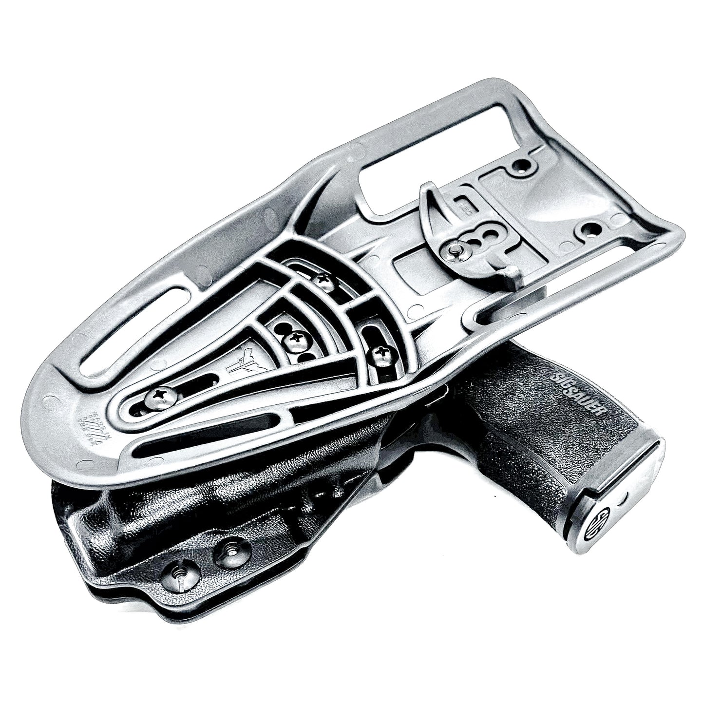 Black Outside Waistband Sig Sauer P365XL with the Streamlight TLR-7 Sub Duty & Competition Style Kydex Holster with a duty drop attachment.