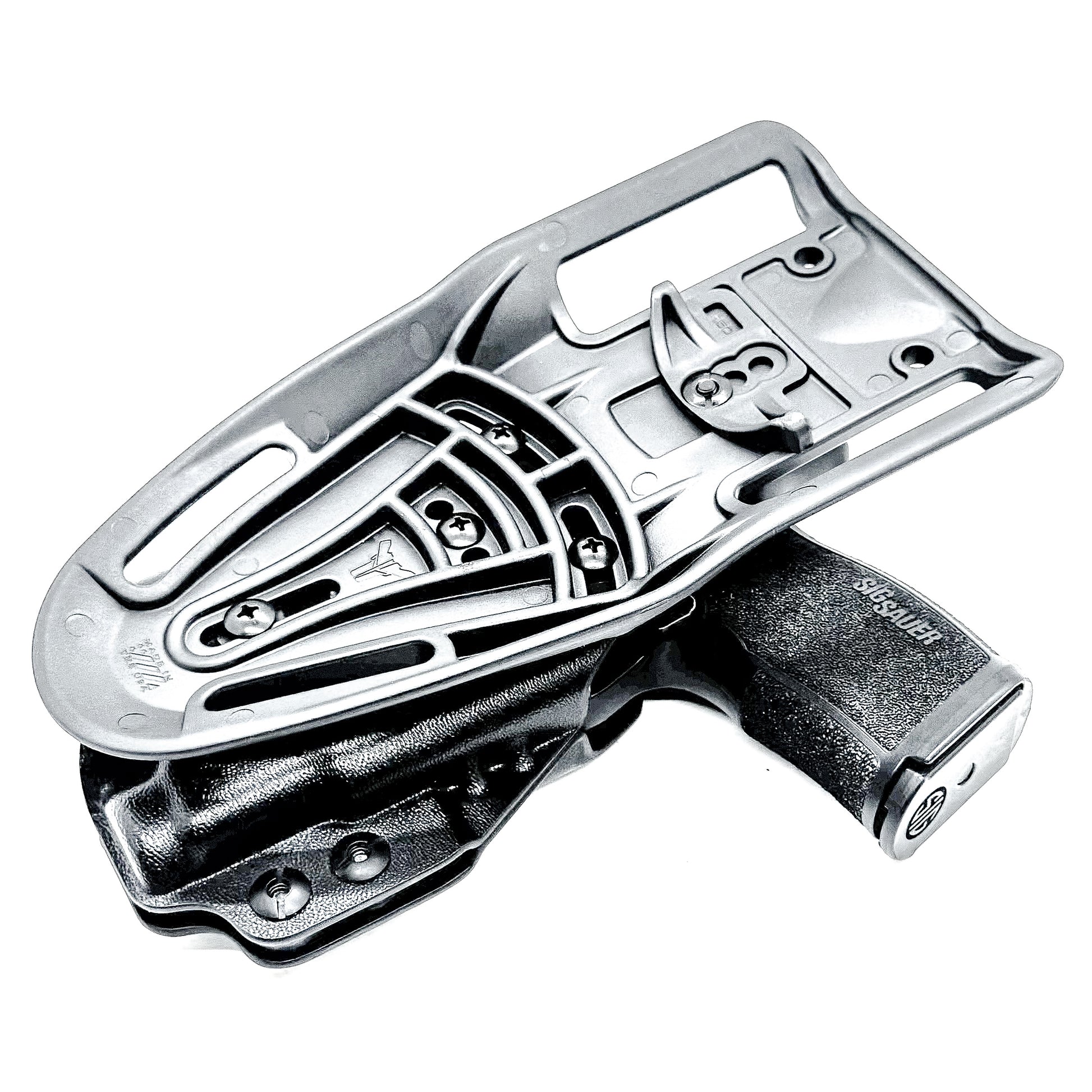 Black Outside Waistband Sig Sauer P365XL with the Streamlight TLR-7 Sub Duty & Competition Style Kydex Holster with a duty drop attachment.