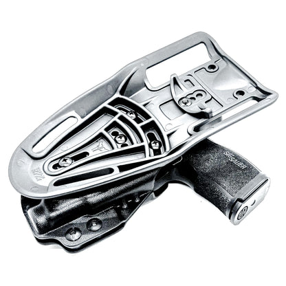 Black Outside Waistband Sig Sauer P365XL with the Streamlight TLR-7 Sub Duty & Competition Style Kydex Holster with a duty drop attachment.