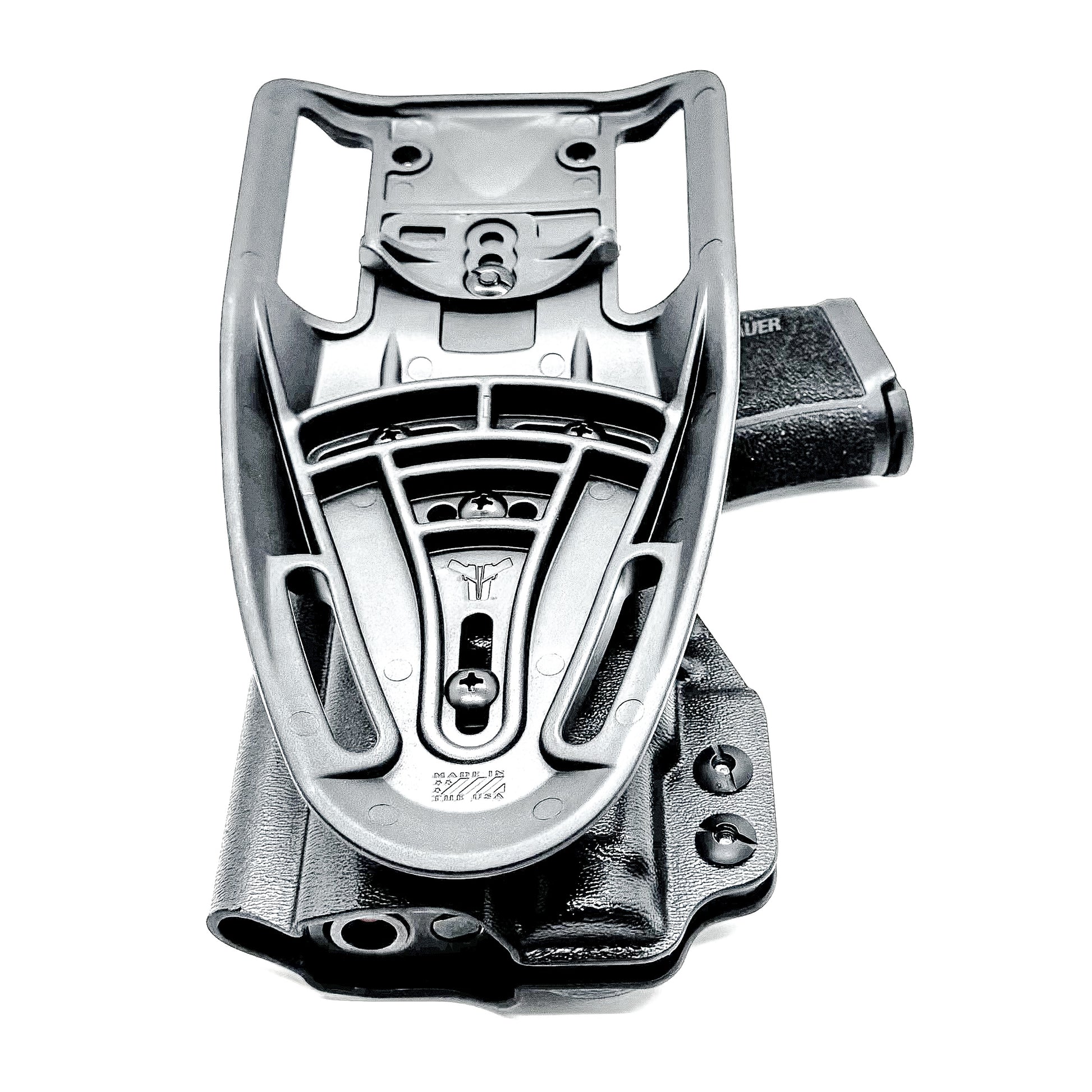 Black Outside Waistband Sig Sauer P365XL with the Streamlight TLR-7 Sub Duty & Competition Style Kydex Holster with a duty drop attachment.