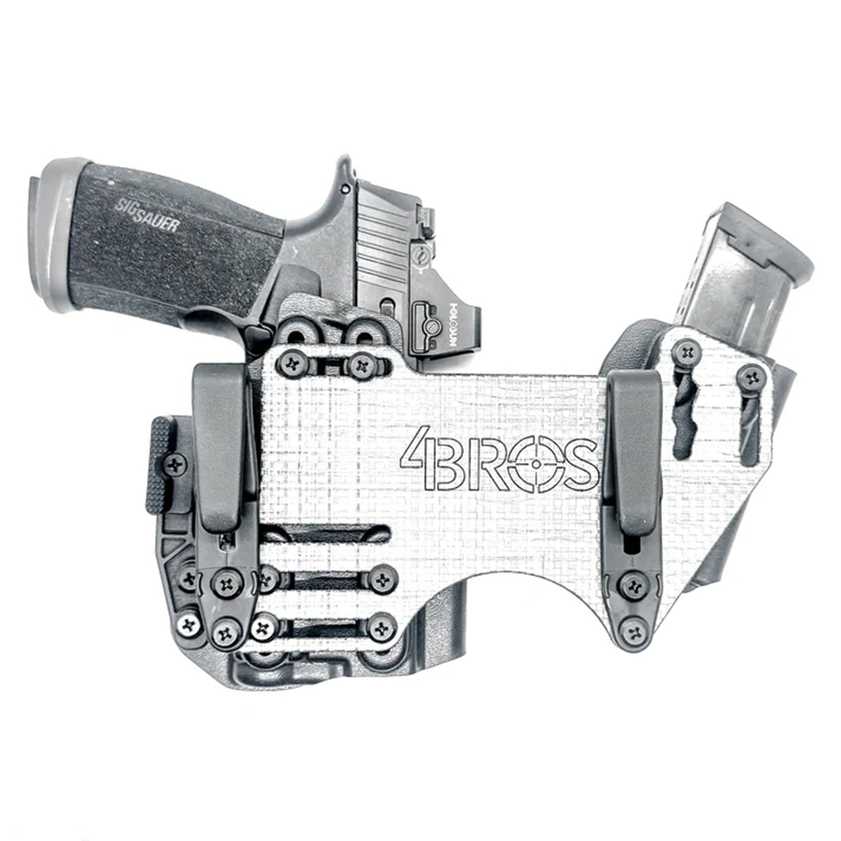 The 4Bros Holsters Sig Sauer Dadbod Appendix Rig offers comfort, secure retention, and better concealment for bigger guys who carry pistols appendix. Made in the USA