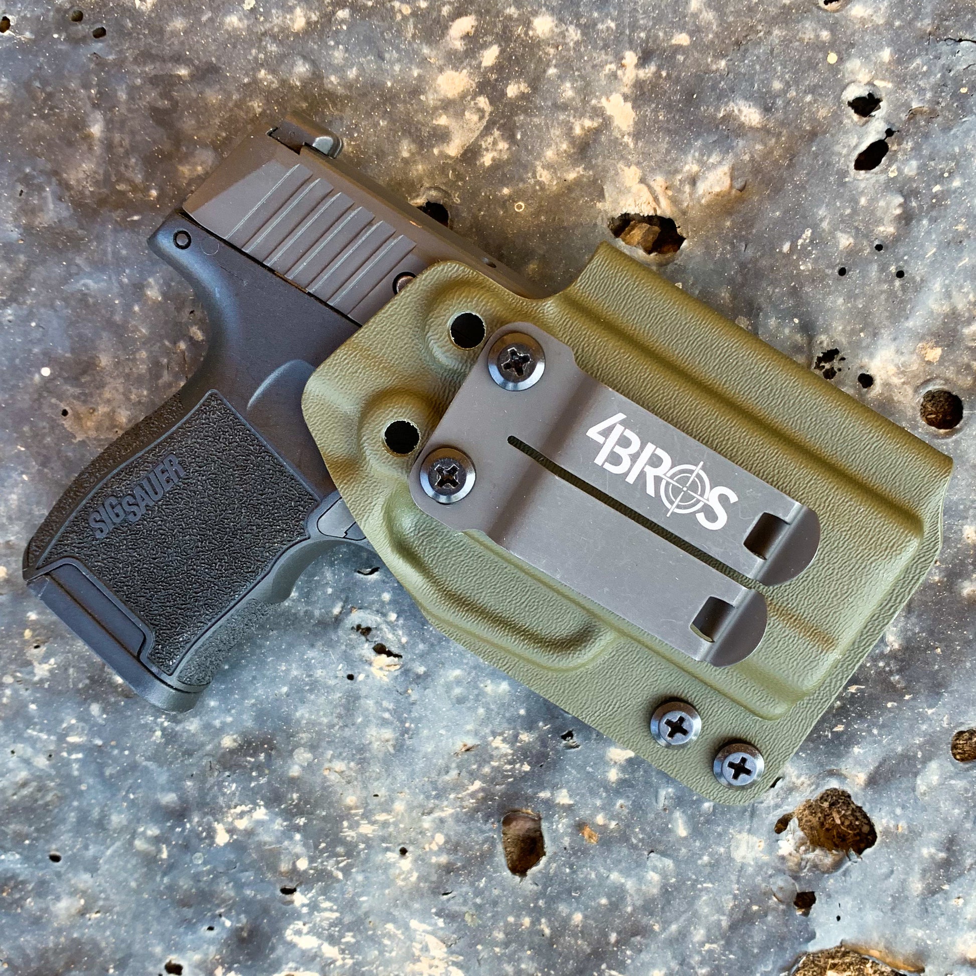 For the best Inside Waistband IWB kydex holster for the Sig Sauer P365 with GoGuns Gas Pedal shop Four Brothers 4BROS Holsters.  Proudly made in the USA.