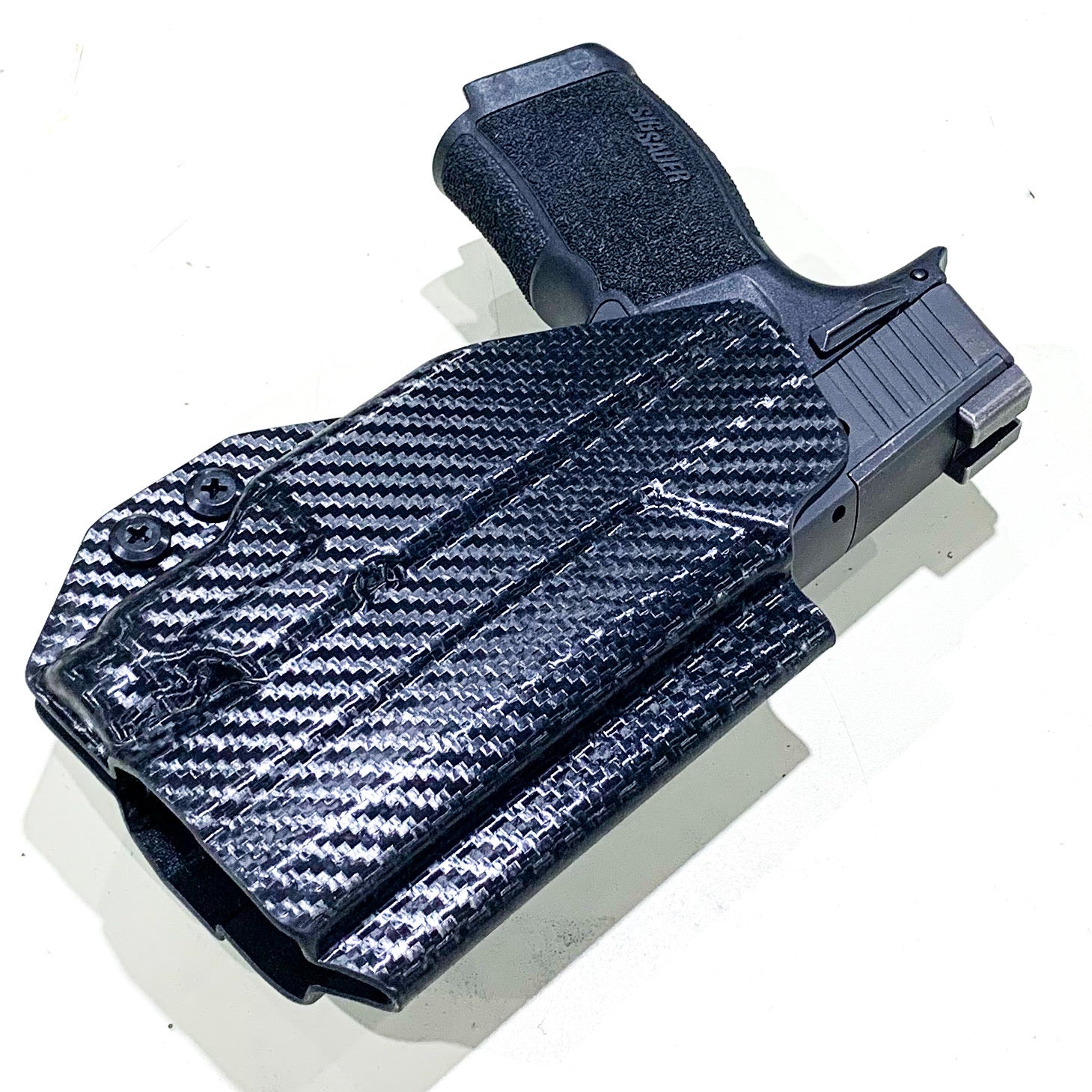 For the best OWB holster for the Sig Sauer P365 or P365XL pistol & Pro Ledge Tactical Application Rail & Streamlight TLR-7 Sub Shop Four Brothers Holsters.
