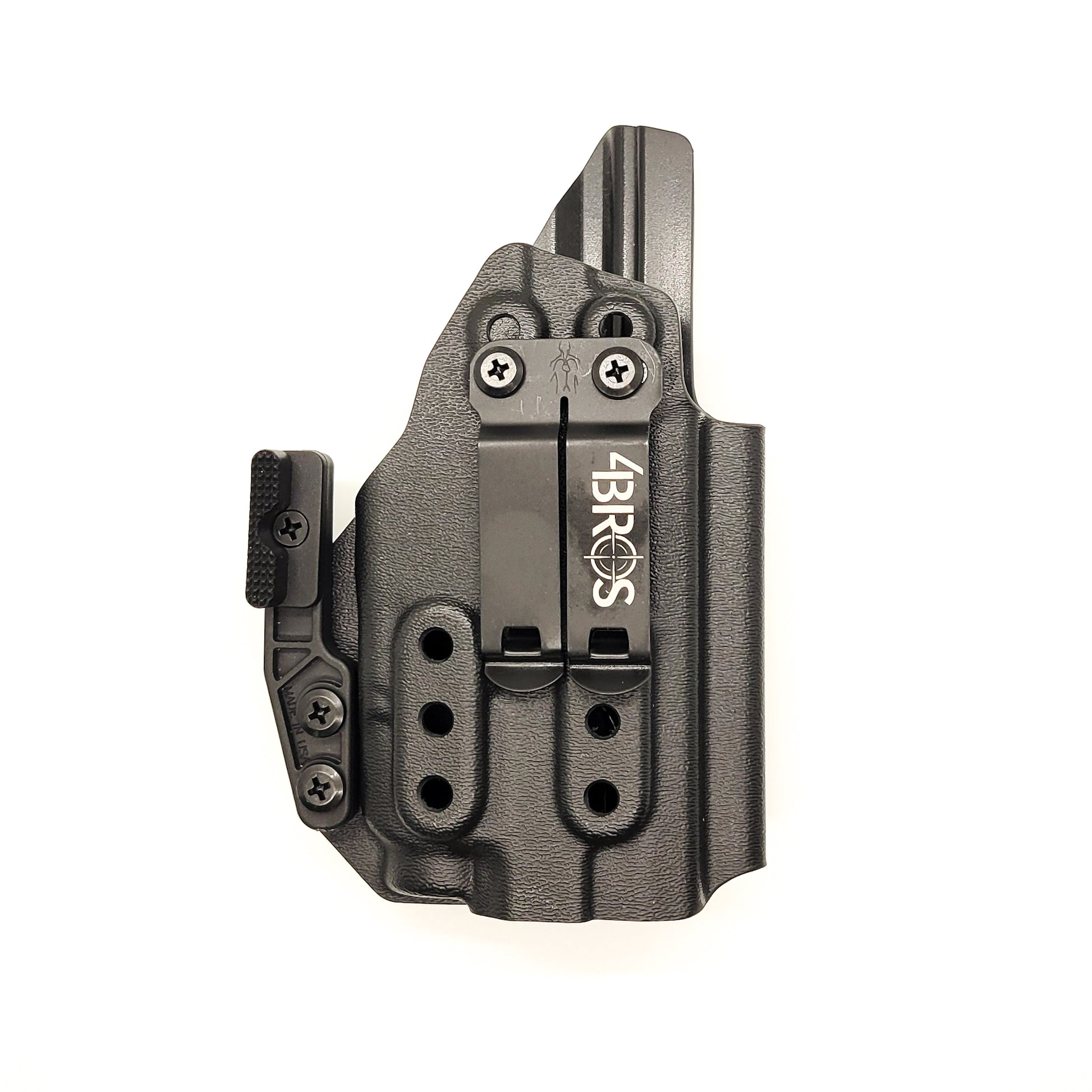 For the best, most comfortable, AIWB, IWB, Kydex Inside Waistband Holster Designed to fit the Sig Sauer P365 or P365XL pistol with the Tactical Development Pro Ledge Tactical Application Rail & Streamlight TLR-7X, TLR-7 X, & TLR-7 A, shop Four Brothers 4BROS holsters. Adjustable retention. Made in the USA