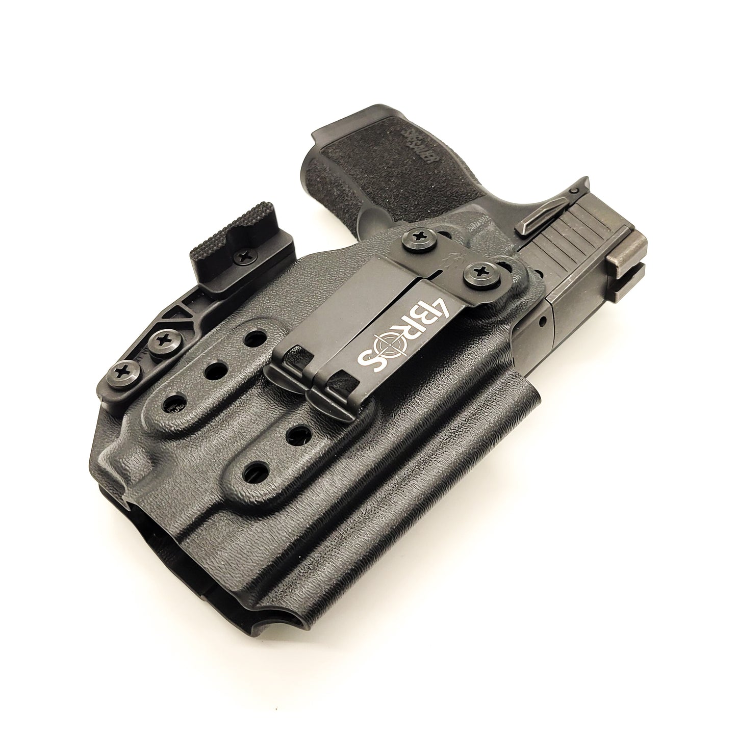 For the best, most comfortable, AIWB, IWB, Kydex Inside Waistband Holster Designed to fit the Sig Sauer P365 or P365XL pistol with the Tactical Development Pro Ledge Tactical Application Rail & Streamlight TLR-7X, TLR-7 X, & TLR-7 A, shop Four Brothers 4BROS holsters. Adjustable retention. Made in the USA