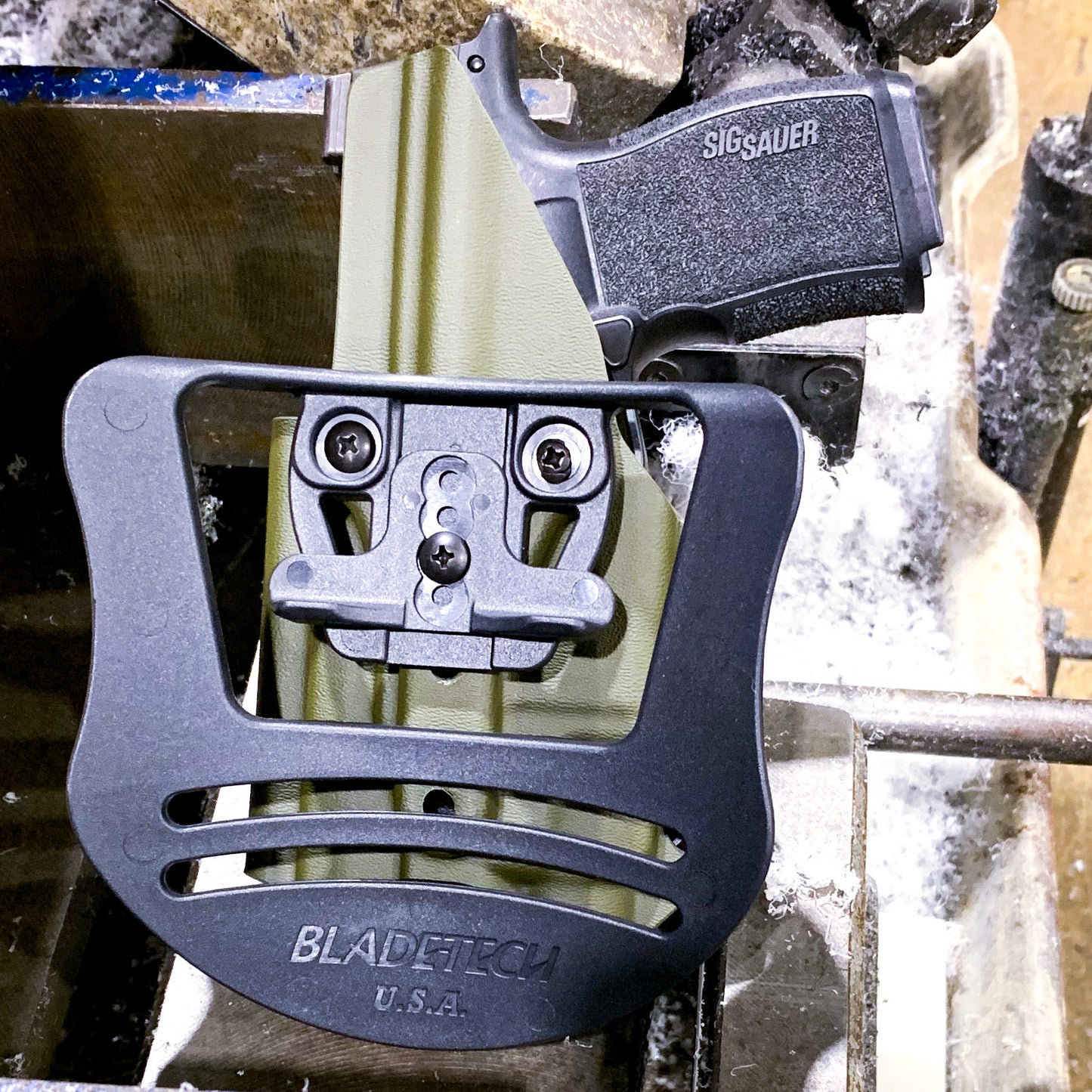 For the best OWB holster for the Sig Sauer P365 or P365XL pistol & Pro Ledge Tactical Application Rail & Streamlight TLR-7 X or A, shop Four Brothers Holsters. 