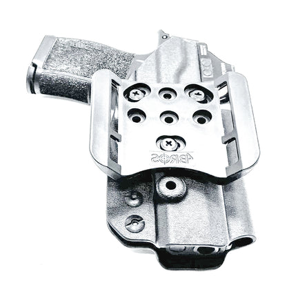 Black Outside Waistband OWB Kydex Holster for the Sig Sauer P365, P365X, and P365XL handgun with 4BROS 1.5" Belt Slide.