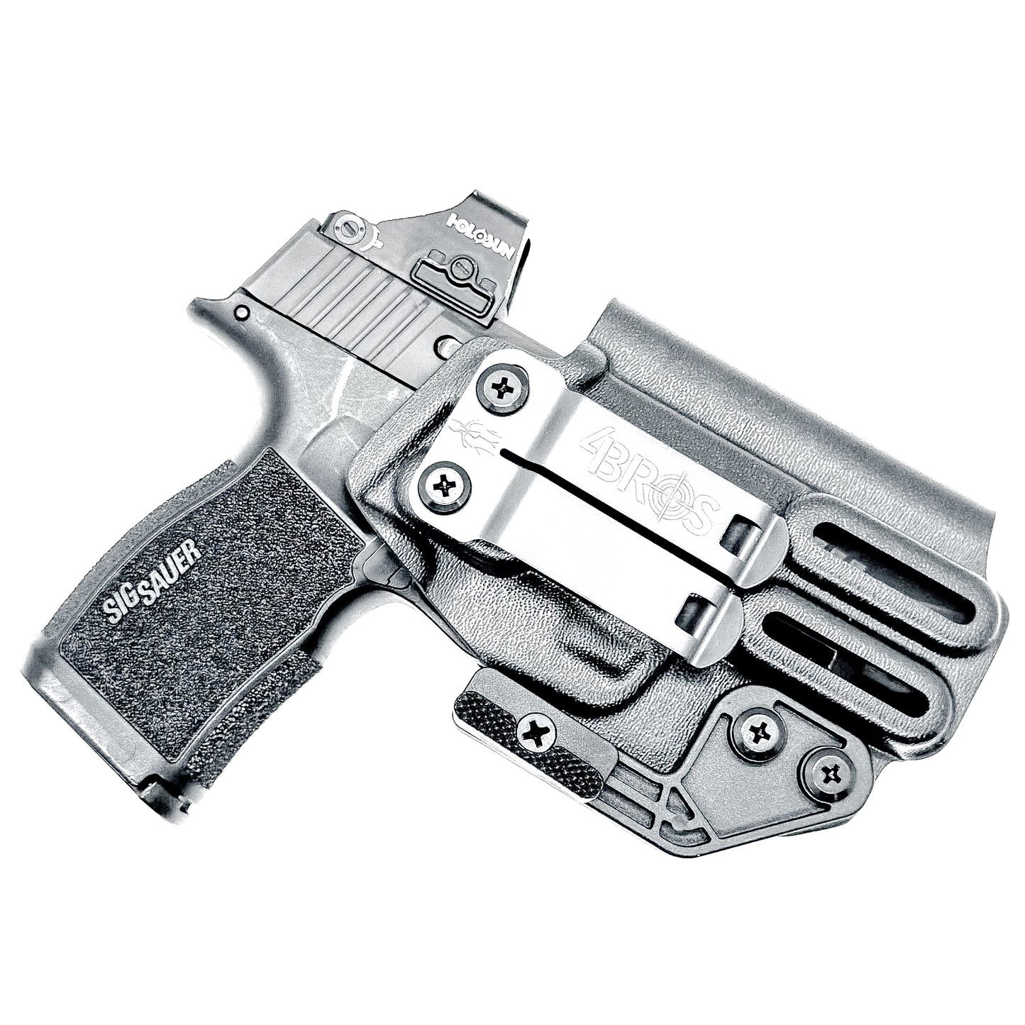 Black Inside Waistband Holster IWB for the Sig Sauer P365 or P365XL with a DCC Monoblock and a modwing.