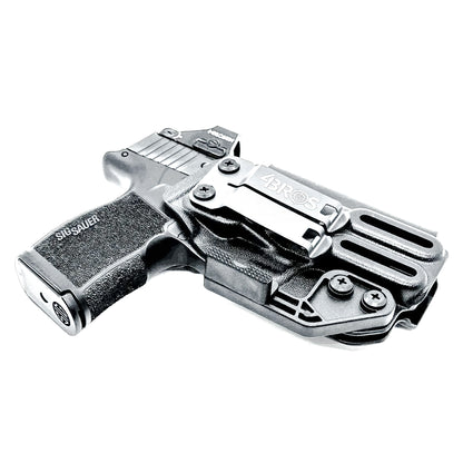 Black Inside Waistband Holster IWB for the Sig Sauer P365 or P365XL with a DCC Monoblock and a modwing.