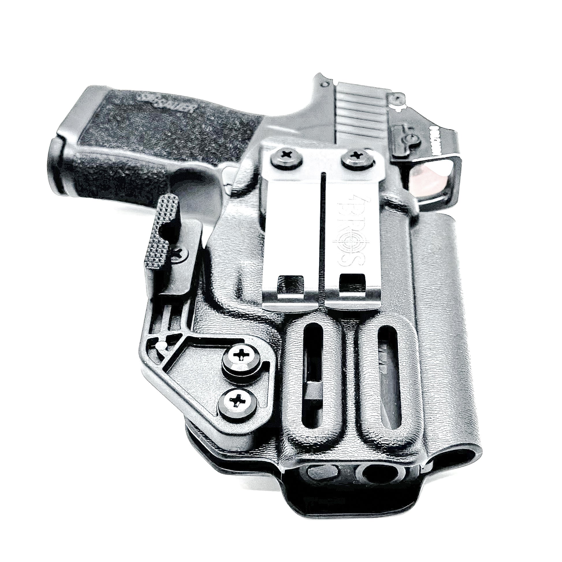 Black Inside Waistband Holster IWB for the Sig Sauer P365 or P365XL with a DCC Monoblock and a modwing.