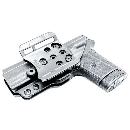 Black Outside Wasitband OWB Holster for the Smith & Wesson Equalizer with red dot cut and 4BROS 1.5" Belt Slide.