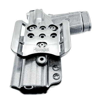 Black Outside Wasitband OWB Holster for the Smith & Wesson Equalizer with red dot cut and 4BROS 1.5" Belt Slide.