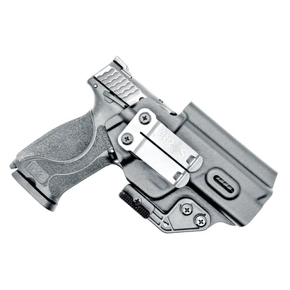 Inside waistband holster designed for Smith & Wesson M&P 1.0 and 2.0 9MM / .40 S&W 4.25" pistols with thumb safety – made by Four Brothers Holsters for secure, concealed carry.