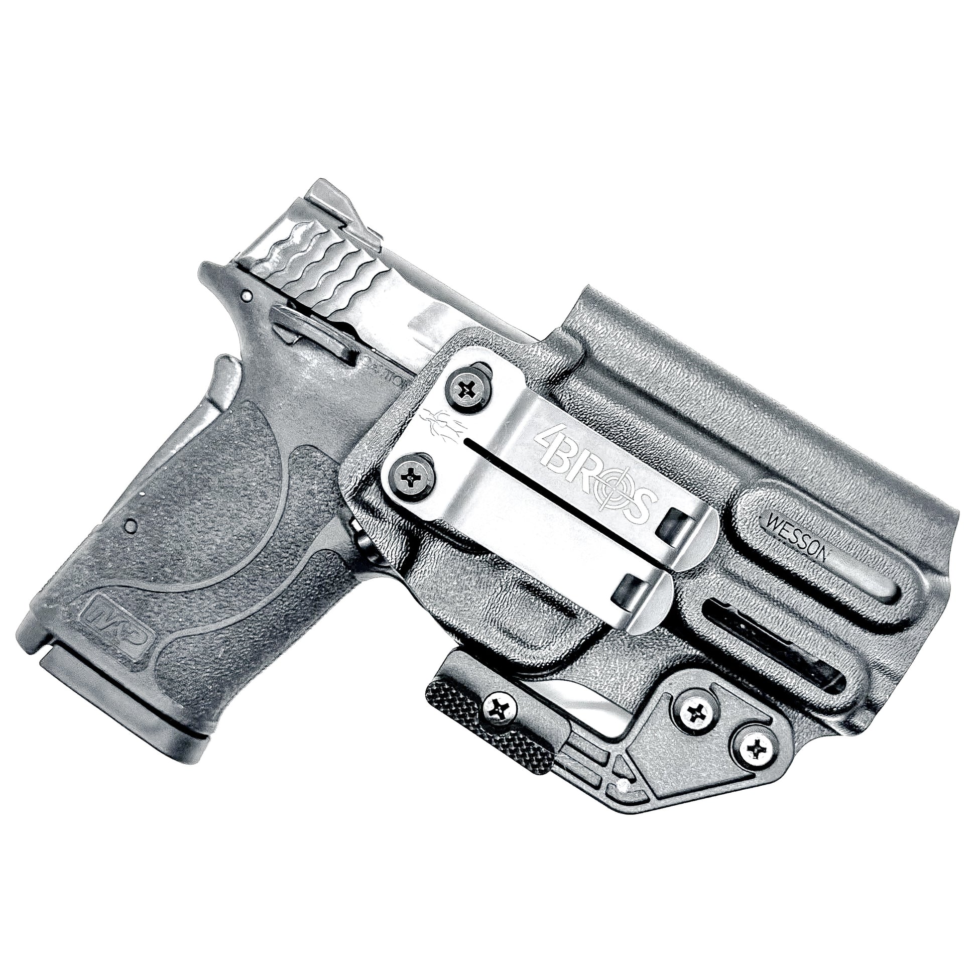 Smith & Wesson M&P 9 Shield EZ Inside Waistband (IWB) holster with adjustable retention, optics-ready cut, and low-profile design