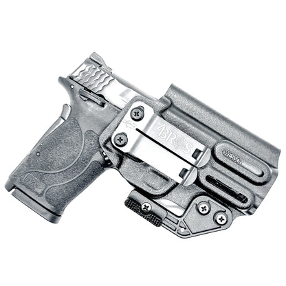 Smith & Wesson M&P 9 Shield EZ Inside Waistband (IWB) holster with adjustable retention, optics-ready cut, and low-profile design