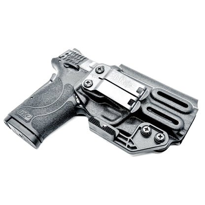 Smith & Wesson M&P 9 Shield EZ Inside Waistband (IWB) holster with adjustable retention, optics-ready cut, and low-profile design