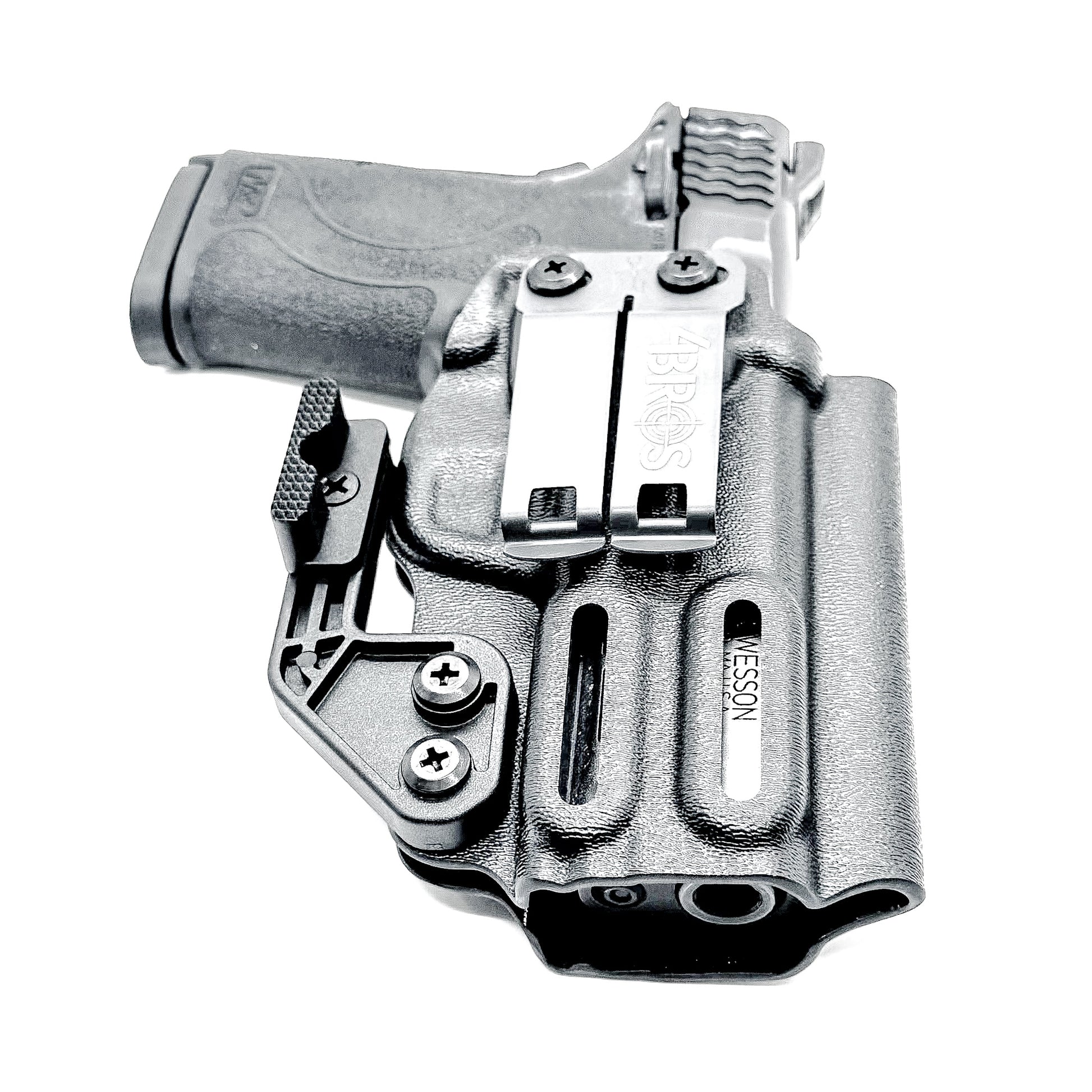 Smith & Wesson M&P 9 Shield EZ Inside Waistband (IWB) holster with adjustable retention, optics-ready cut, and low-profile design