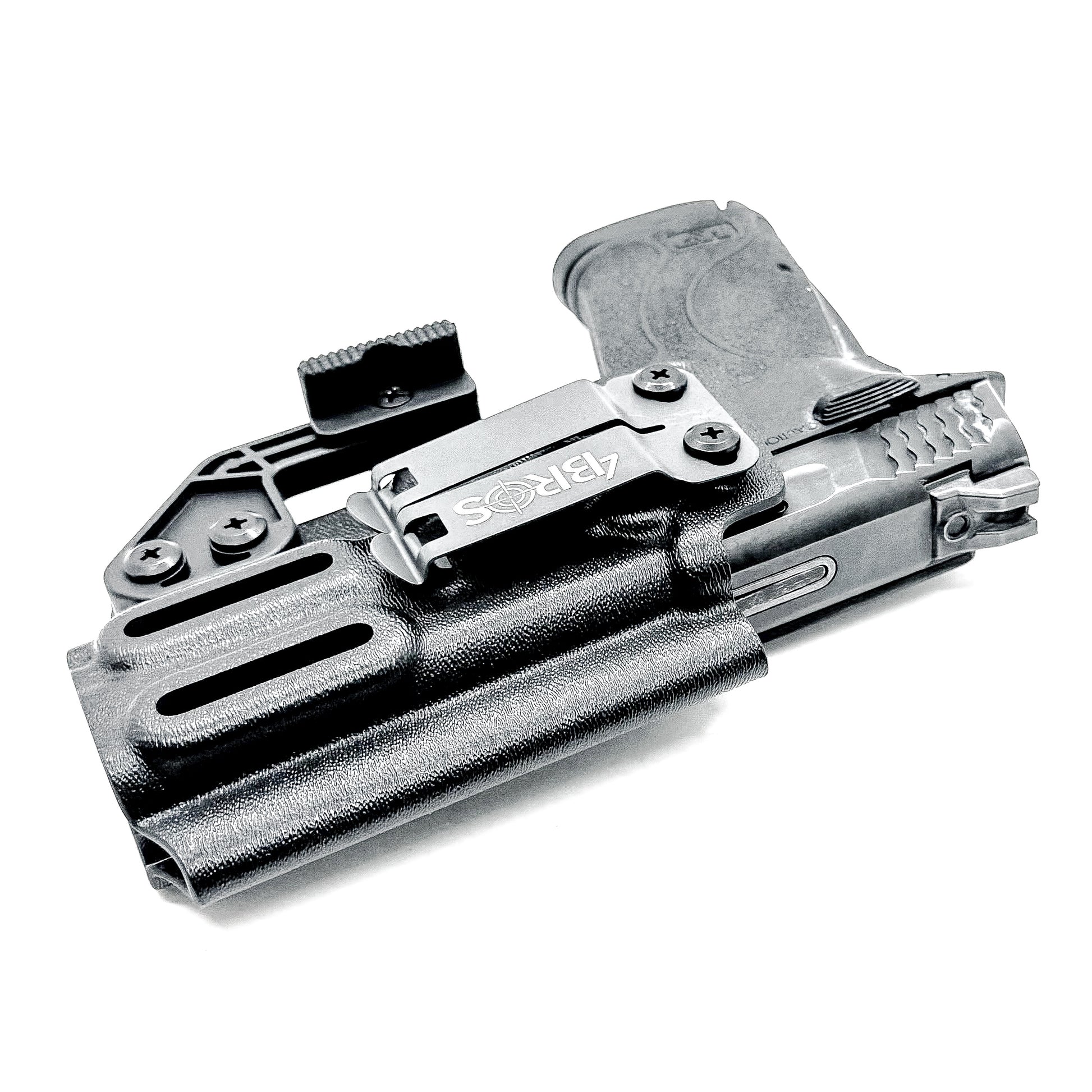 Smith & Wesson M&P 9 Shield EZ Inside Waistband (IWB) holster with adjustable retention, optics-ready cut, and low-profile design