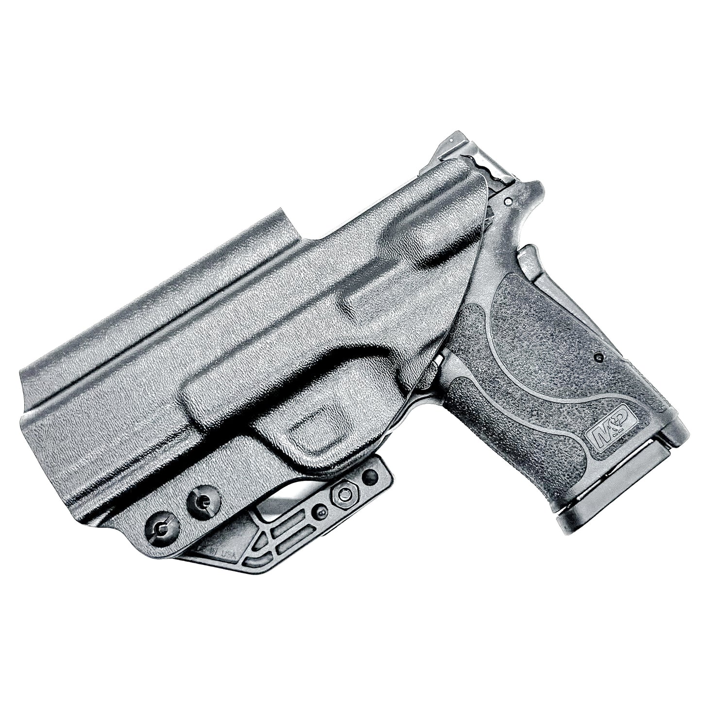 Smith & Wesson M&P 9 Shield EZ Inside Waistband (IWB) holster with adjustable retention, optics-ready cut, and low-profile design