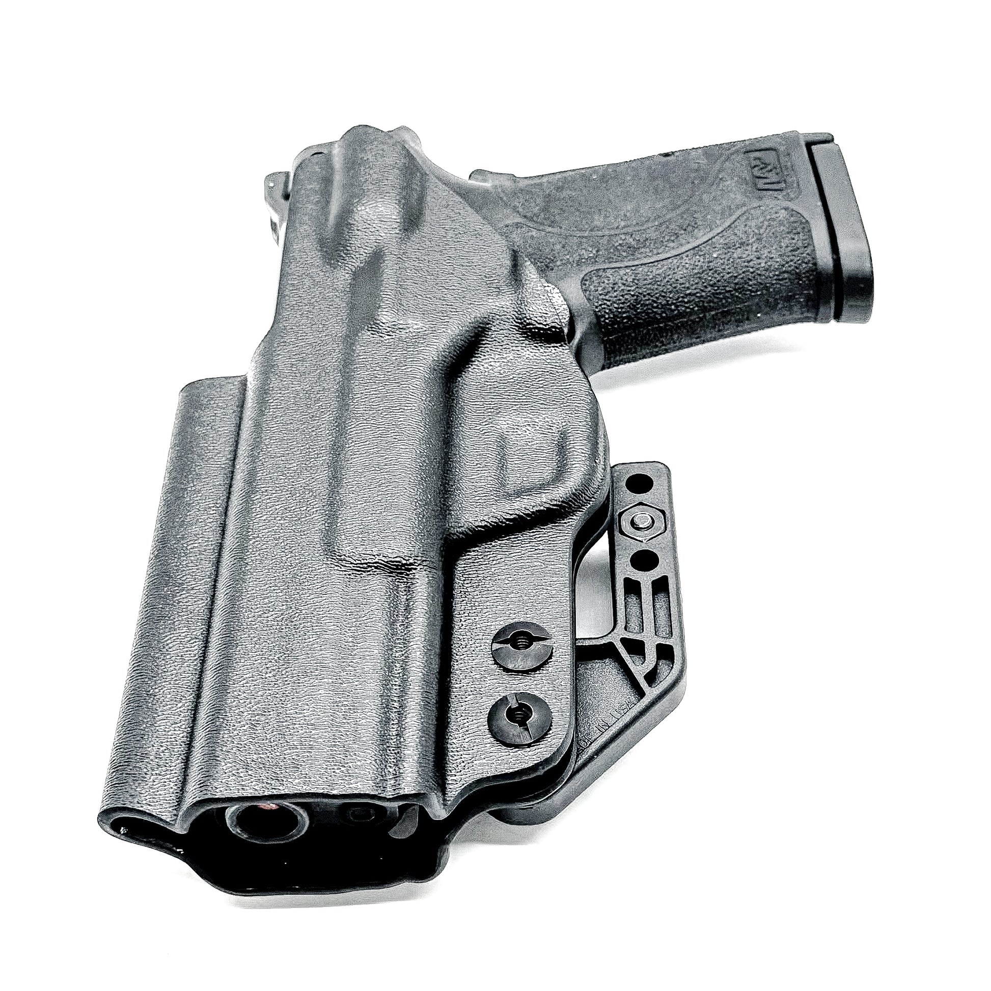 Smith & Wesson M&P 9 Shield EZ Inside Waistband (IWB) holster with adjustable retention, optics-ready cut, and low-profile design