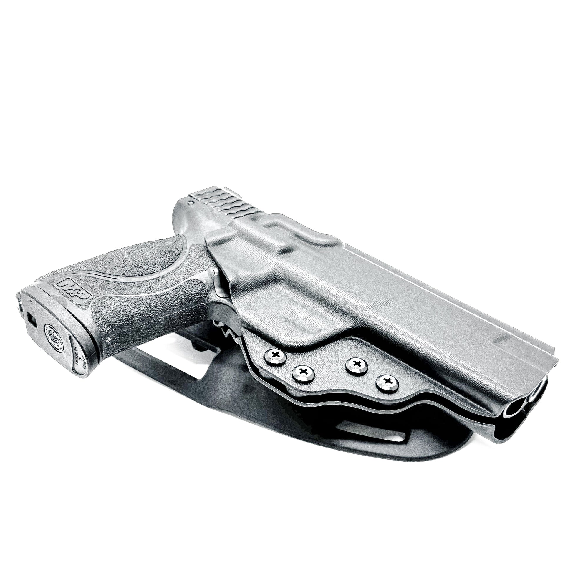 Duty and competition-style outside waistband Kydex holster for Smith & Wesson M&P M2.0 5" pistol – proudly made in the USA by Four Brothers Holsters.
