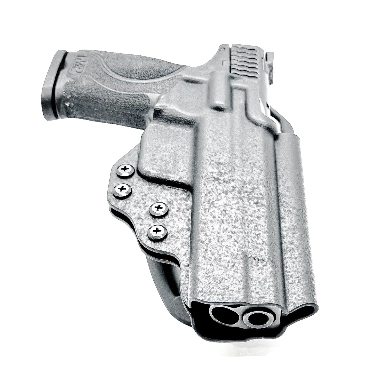 Duty and competition-style outside waistband Kydex holster for Smith & Wesson M&P M2.0 5" pistol – proudly made in the USA by Four Brothers Holsters.