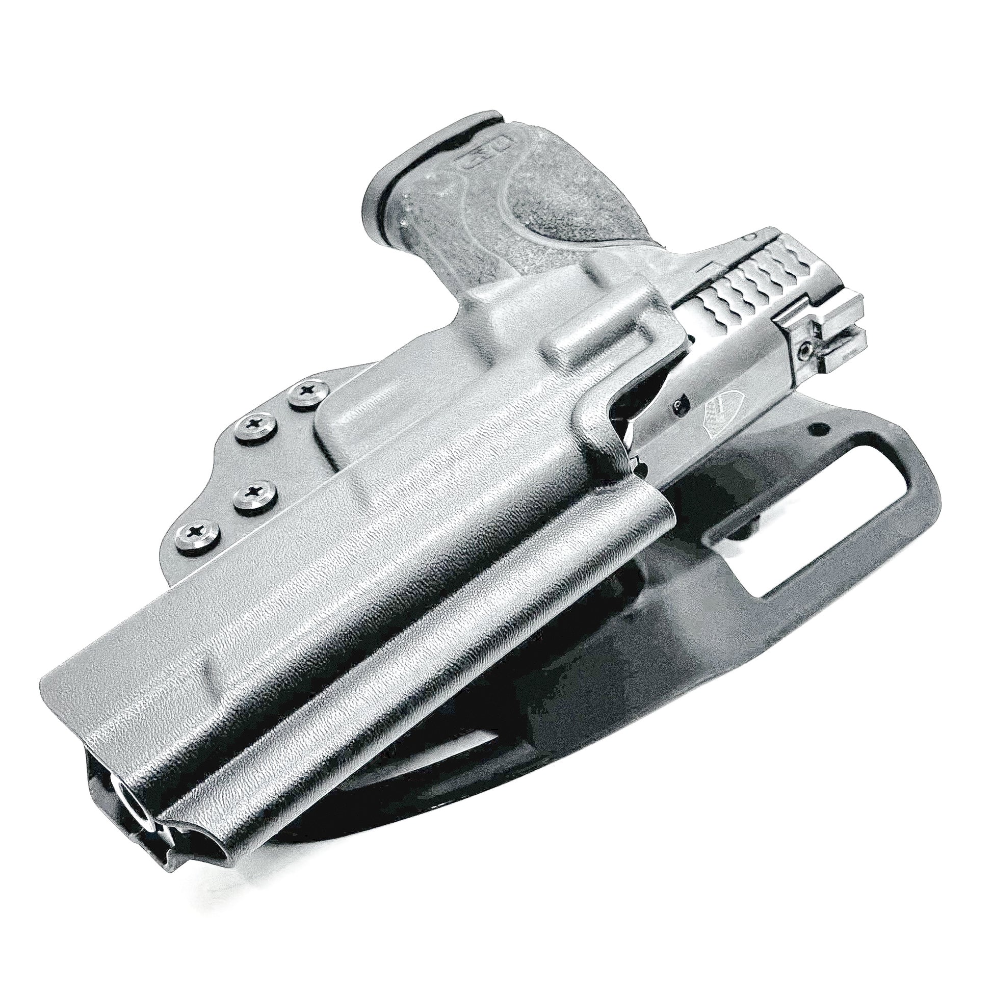 Duty and competition-style outside waistband Kydex holster for Smith & Wesson M&P M2.0 5" pistol – proudly made in the USA by Four Brothers Holsters.
