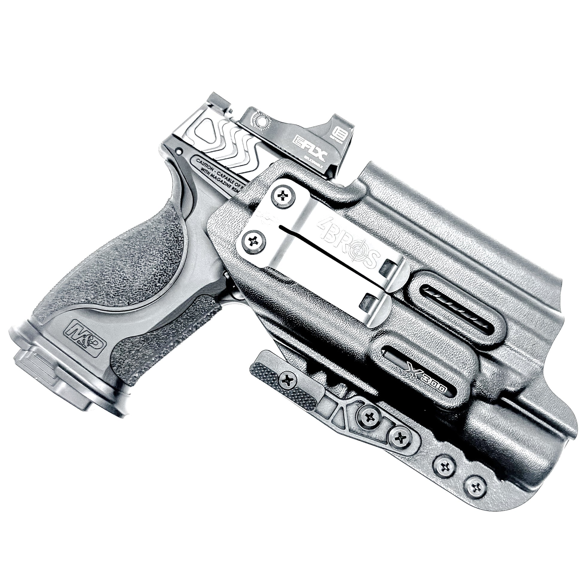 IWB (Inside Waistband) Holster for the Smith & Wesson M&P M2.0 Metal 4.25", M&P Metal Carry Comp, and M&P M2.0 Metal Compact Spec Series VI & Surefire X300U (A&B)
