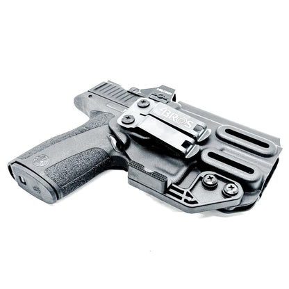 Precision-molded IWB holster for Smith & Wesson M&P Shield X. Adjustable retention, sweat-guard protection, optic-cut ready, and proudly made in the USA