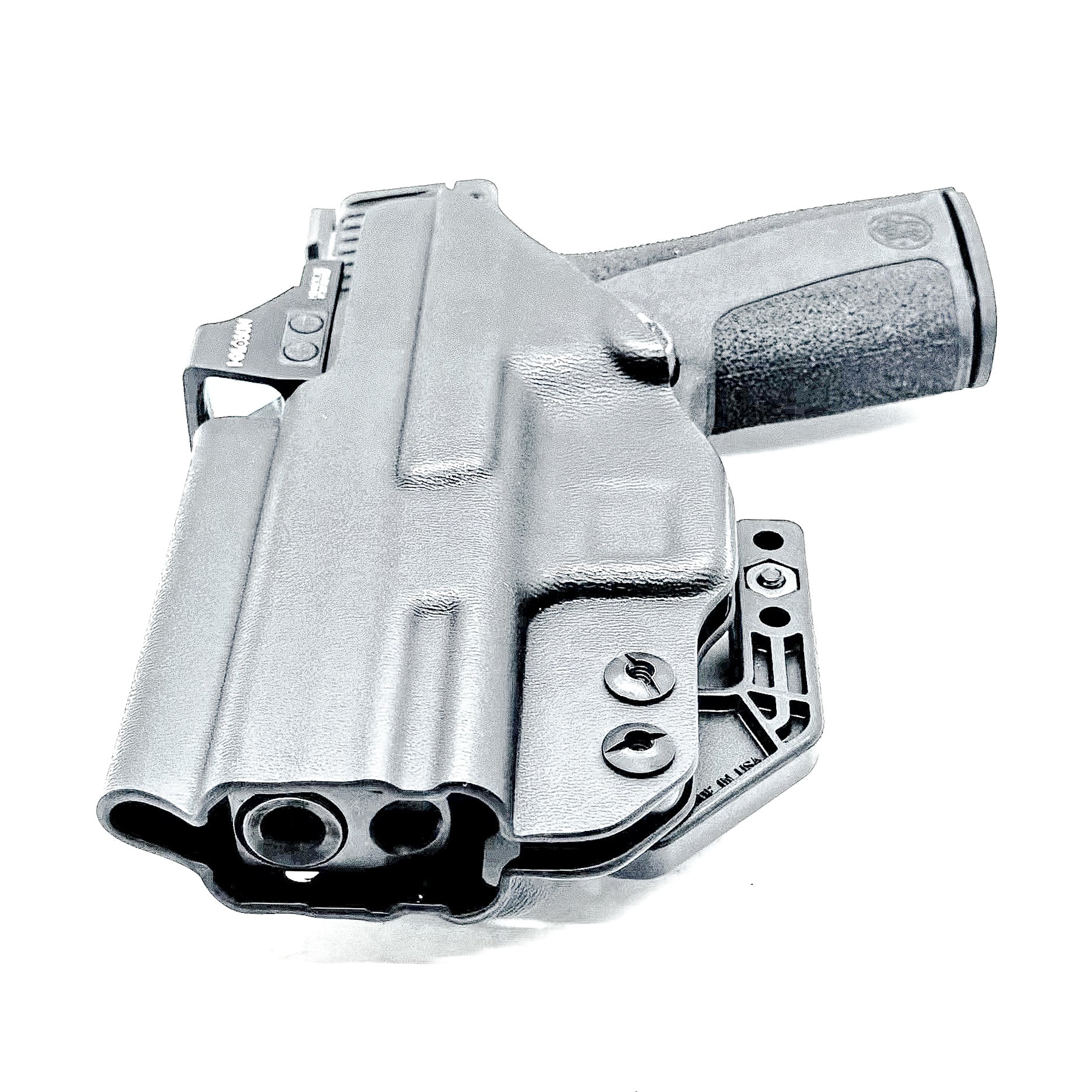 Precision-molded IWB holster for Smith & Wesson M&P Shield X. Adjustable retention, sweat-guard protection, optic-cut ready, and proudly made in the USA