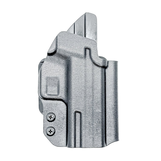 S&W Shield X OWB Kydex holster. Outside Waistband design with adjustable retention, red dot clearance, open muzzle, durable USA construction.