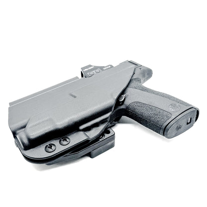 Black Kydex IWB holster for Smith & Wesson M&P Shield X and Streamlight 1913 TLR-7 Sub with a Monoblock and Modwing