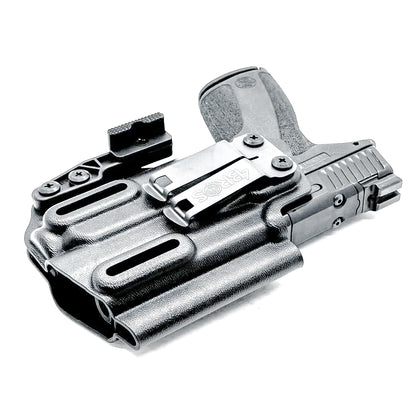 Black Kydex Precision IWB holster for M&P Shield X with TR-8 Sub, TR-8 X Sub & TR-8 HL-X Sub with Monoblock and Modwing